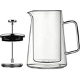 thumbnail image 3 of 34oz European French Press Coffee Maker, High-Heat Borosilicate Glass & Stainless Steel Coffee Press,Cold Brew Cafeteras Teapot for Home, Office-dh, 3 of 8