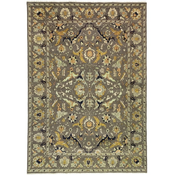 Brown Floral 10X14 Chobi Serapi Oriental Rug