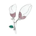 thumbnail image 2 of Broches elegantes Magnolia con diamantes de imitación enamelas de esmalte Broche de alta gama de joyería de gama de gama Accesorios para mujer para el día de San Valentín Eigraketly AP004722-00, 2 of 7