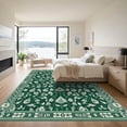 thumbnail image 3 of ODIKA 3'x5' Machine Washable Non-Slip Area Rug, Oriental Dark Green High Traffic Rug, Green, 1050366, 3 of 7