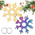 thumbnail image 1 of 2 Pcs 18 In 1 Snowflake Multi-Tool, Snowflake Screwdriver, Portable Stainless Steel Almighty Tool, Multi-Function Snowflake Tool., 1 of 5
