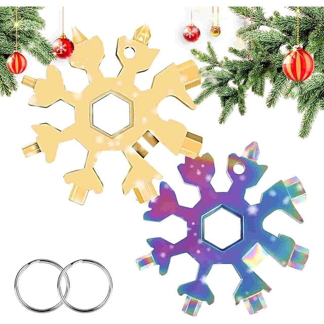 2 Pcs 18 In 1 Snowflake Multi-Tool, Snowflake Screwdriver, Portable Stainless Steel Almighty Tool, Multi-Function Snowflake Tool.