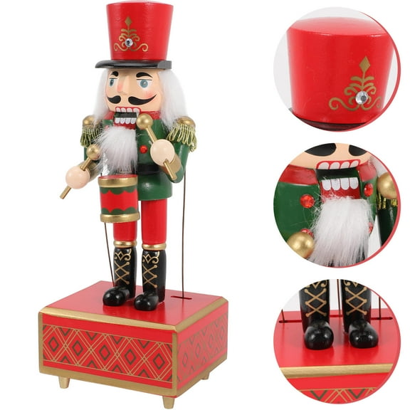 FUTUREORYY Nutcracker Music Box Multi Wood 1Set 11.8x4.5x3.7in