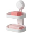thumbnail image 1 of Jabonera de doble capa con ventosa, soporte resistente para esponja para ducha, baño, bañera y fregadero de cocina, 1 of 5