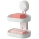 thumbnail image 1 of Jabonera de doble capa con ventosa, soporte de esponja fuerte para ducha, baño, bañera y fregadero de cocina, sin taladros, 1 of 5