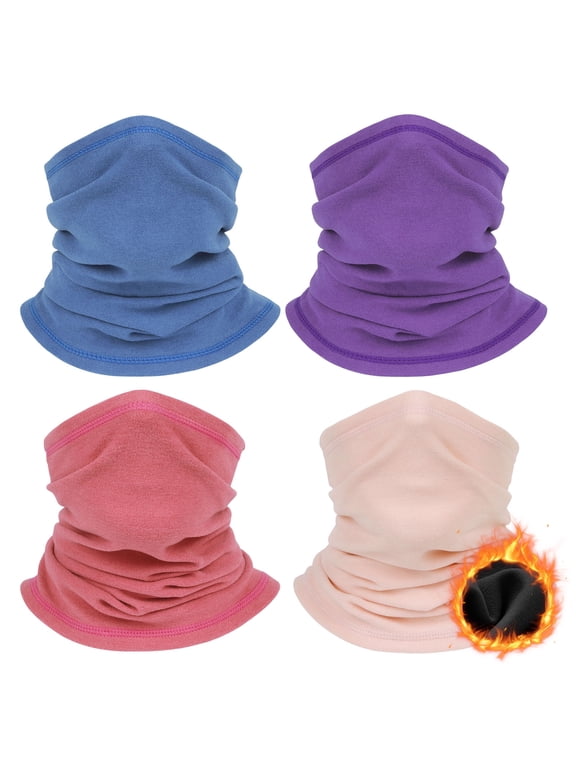 Winter Neck Warmer for Men Women: 4 Pack Neck Gaiter Face Ski Mask Windproof Face Cover Fleece Balaclava Scarf for Cold Weather Outdoor Sports