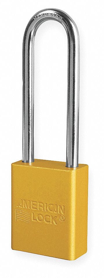 Lockout Padlock,KA,Yellow,1-7/8'H AMERICAN LOCK A1107KAYLW