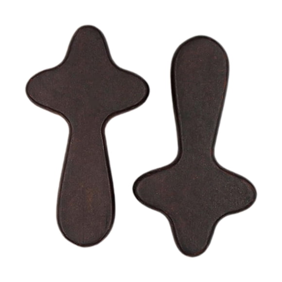 2x Adornos Cruces de Oración de Mano Decorativas Coleccionables Cómodas Sagradas Marrón oscuro