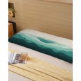 thumbnail image 6 of Teal Beige Ombre Body Pillow Cover 20 x 54 Inch Decorative Pillow Cover Minimalist Ocean Waves Linen Lumbar Pillowcase Seasonal Rectangle Cushion Case for Couch Sofa Bed Living Room, 6 of 7