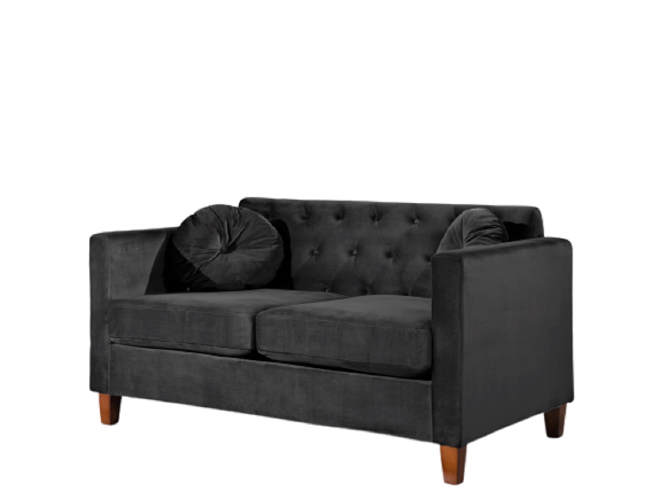 Uspridefurniture Cendejas 59'' Velvet Square Arm Loveseat,Black