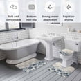 thumbnail image 6 of Gradient Gary Blue Bathroom Rugs Set Modern Abstract Art Watercolor Blue Forest Tree Linen Non Slip Absorbent Bath Mats 3 Piece Set with Bathroom Rug, U-Shaped Floor Mat, Toilet Seat Cover Large Size, 6 of 9