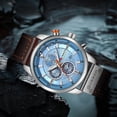 thumbnail image 7 of Mens Sport Military Analog Quartz Watch Chronograph Classic Casual Business Dress Waterproof Watch Multifunctional Wristwatch with Leather Strap, 7 of 7