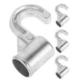 thumbnail image 5 of WASHWEPE Closet Rod Hooks 4Pcs Silver Aluminum Alloy Simple Design for Renters 1.9x4.5x5.0in, 5 of 8