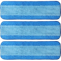 3 Pack Microfiber Cleaning Pads for Bona Mop, Reusable Mop 18 Inch Hardwood Floor Replacement Pads, Machine Washes Bule