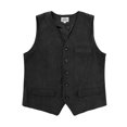 thumbnail image 3 of Men's Retro Corduroy Button Down Vest Smart Casual Lightweight Sleeveless Outerwear Waistcoat Black Size XXL, 3 of 4