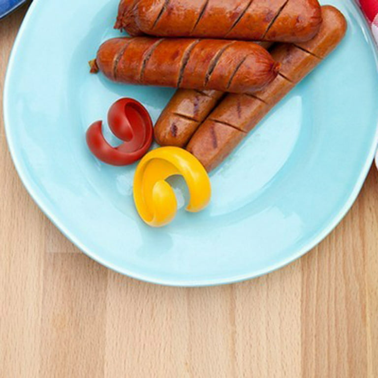2pcs Fancy Sausage Cutter Spiral Barbecue Hot Dogs Cutter Slicer Kitchen  Cutting Gadget 