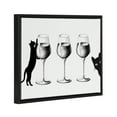 thumbnail image 3 of Kate and Laurel Sylvie Beaded Cats and Wine Vintage Framed Canvas Wall Art by Honey Island Studio, 24x18 Beaded Black, Cute Kitten Art for Wall, 3 of 7