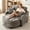 Brown-Two-seater sofa, variant on VEPXXP 42.68" Double Chaise Lounge - 2 Seater Corduroy Loveseat Sofa with Storage Footrest, Irregular Arc Design for Living Room Small Space - Blue