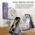 thumbnail image 6 of Dteck Wallet Case for iPhone 15 Plus Compatible with MagSafe Zipper Pocket Wallet PU Leather Flip Case with Credit Card Slots Holder Wireless Charging,Purple, 6 of 11