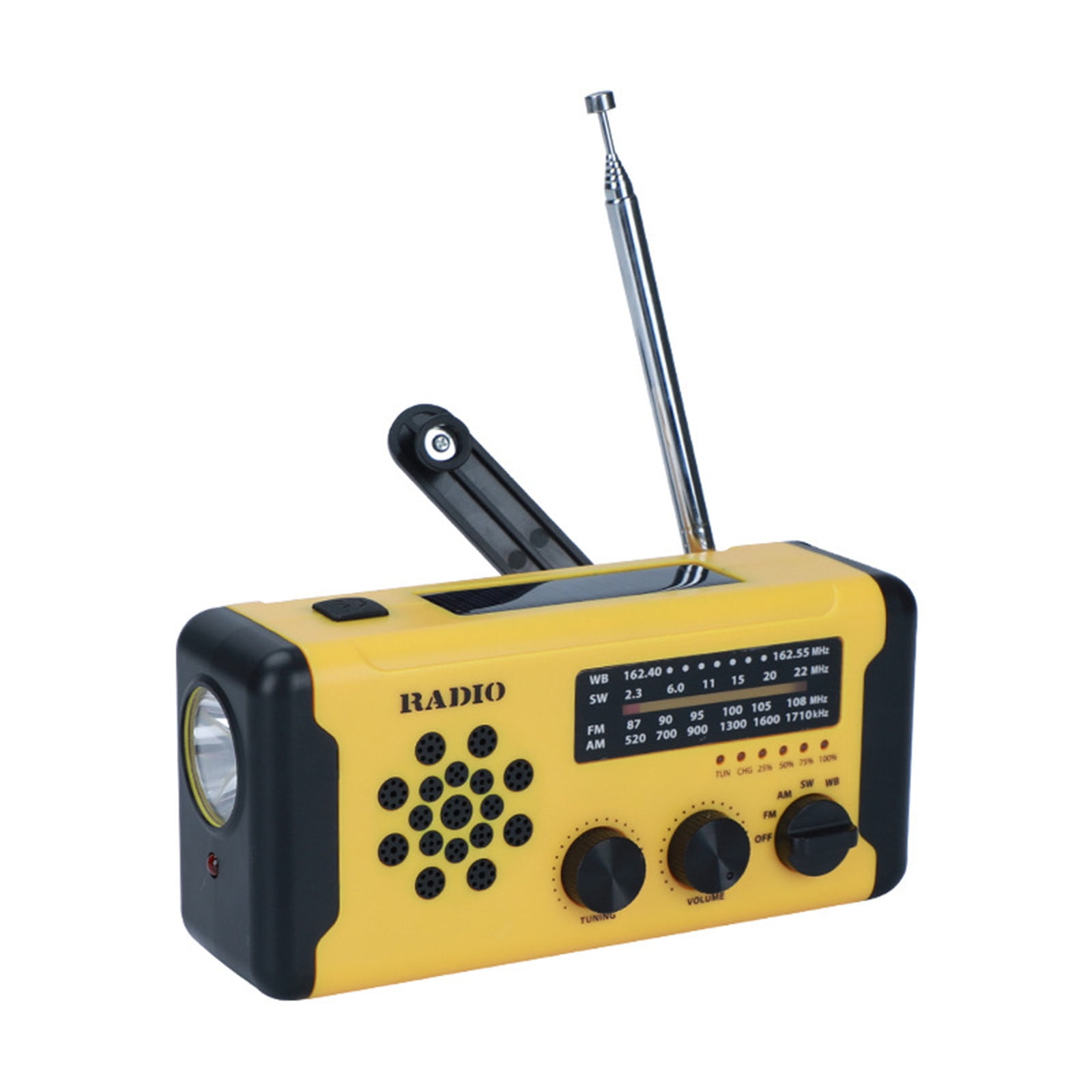 LEFTHIGH Home Hand Crank Emergency Radio Solar Charging Waterproof with Strong Light Flashlight for Outdoor Camping Hiking Portable