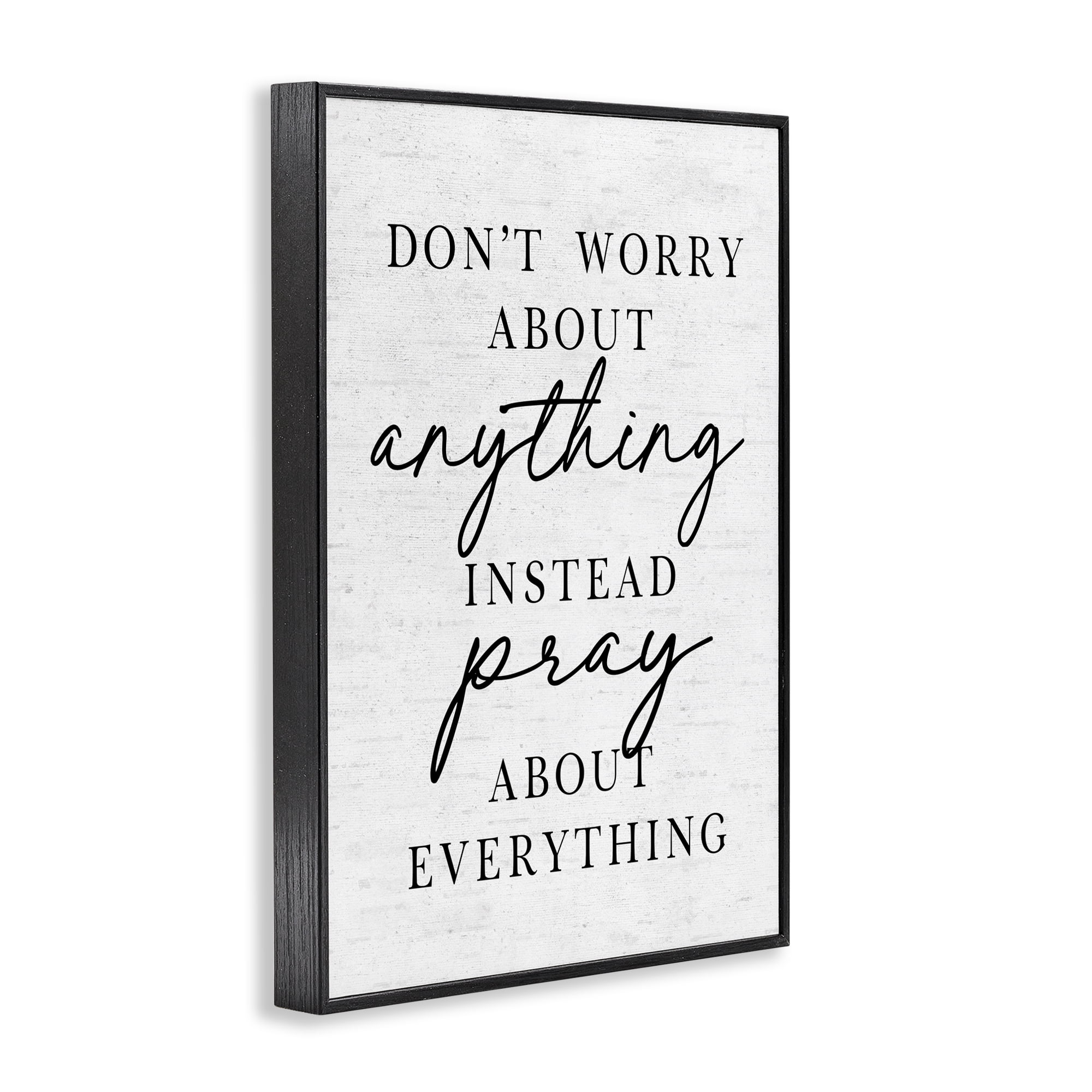 Pray Instead Of Worry Black Framed Giclee Art, design by Lettered and Lined