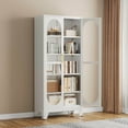 thumbnail image 6 of Erosoei 70.87"H Metal Display Storage Cabinet with Glass Doors and Adjustable Shelves White, 6 of 6