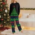 thumbnail image 6 of REORIAFEE Christmas Family Pajamas Matching Sets Funny 2 Piece Loungewear Long Sleeve Top and Pant Christmas Tree Graphic Soft Sleepwear Navy S-2XL, 6 of 8