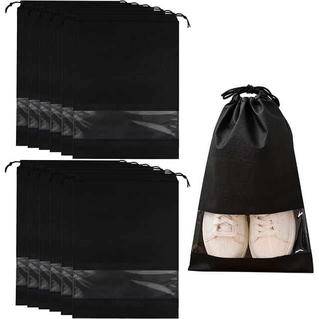Bolsas de Viaje NQ 12 Piezas Negras para Zapatos Almacenamiento a Prueba de Polvo e Impermeables