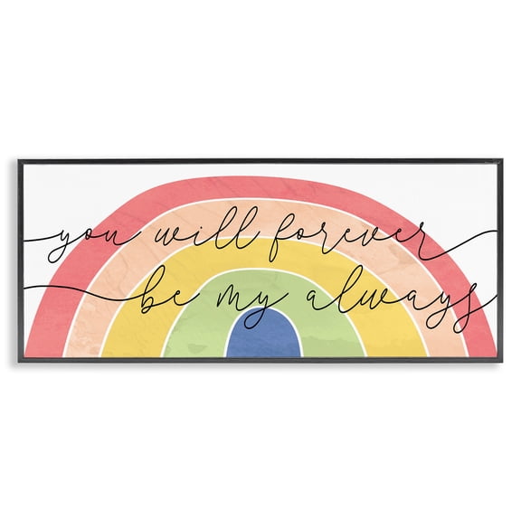 Stupell Industries Eclectic Forever Be My Always Quote Bold Rainbow Arches Black Framed Giclee Art, 24 x 10, by Lil' Rue