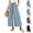 03# Blue, variant on Cotton Linen Wide Leg Culottes for Women 2026 Summer Drawstring High Waisted Flowy Casual Beach Lounge Trousers with Pockets Blue S