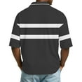 thumbnail image 4 of Dresfit Men's Polo Shirts Short Sleeve Striped Golf Shirts 2026 Summer Button Down Waffle Knit Tops Color Block Lightweight Loose Beach Shirt 3XL, 4 of 6