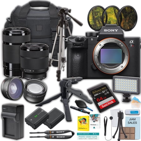 Sony a7R III Mirrorless Camera w/ 28-70mm & 55-210mm Lenses + 64GB Memory, Case & Travel Charger (International Version, No Manufacturer Warranty)