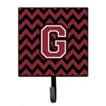 Letter G Chevron Garnet and Black  Leash or Key Holder