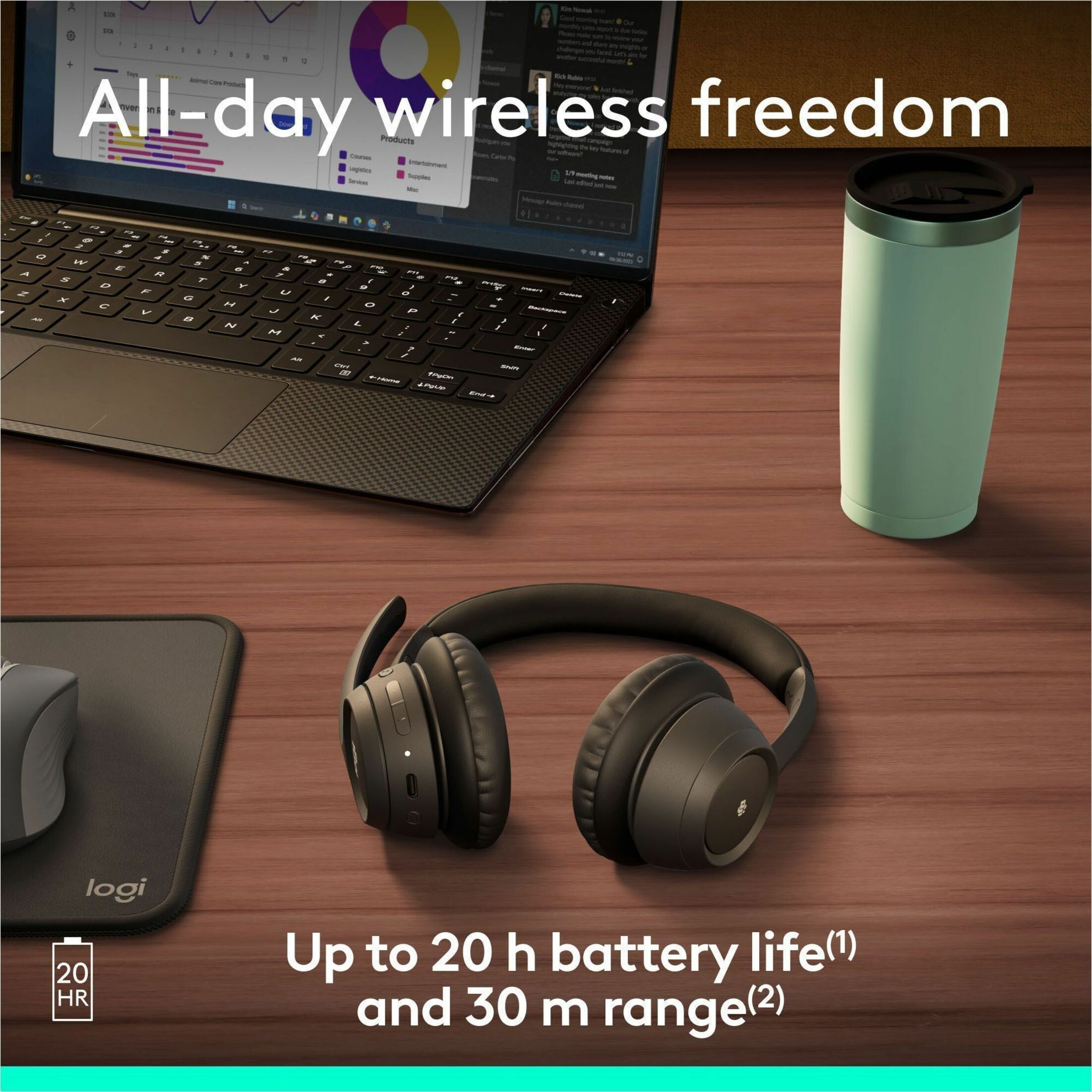 Logitech Zone 305 Native Bluetooth Wireless Headset With Microphone for Microsoft Teams, Black