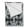thumbnail image 2 of Black and Grey Soft Flannel Fleece Throw Blanket, Dark Toned Old Fashioned Traditional Motifs, Cozy Plush for Indoor and Outdoor Use, 70" x 90", Taupe Grey, by Ambesonne, 2 of 5