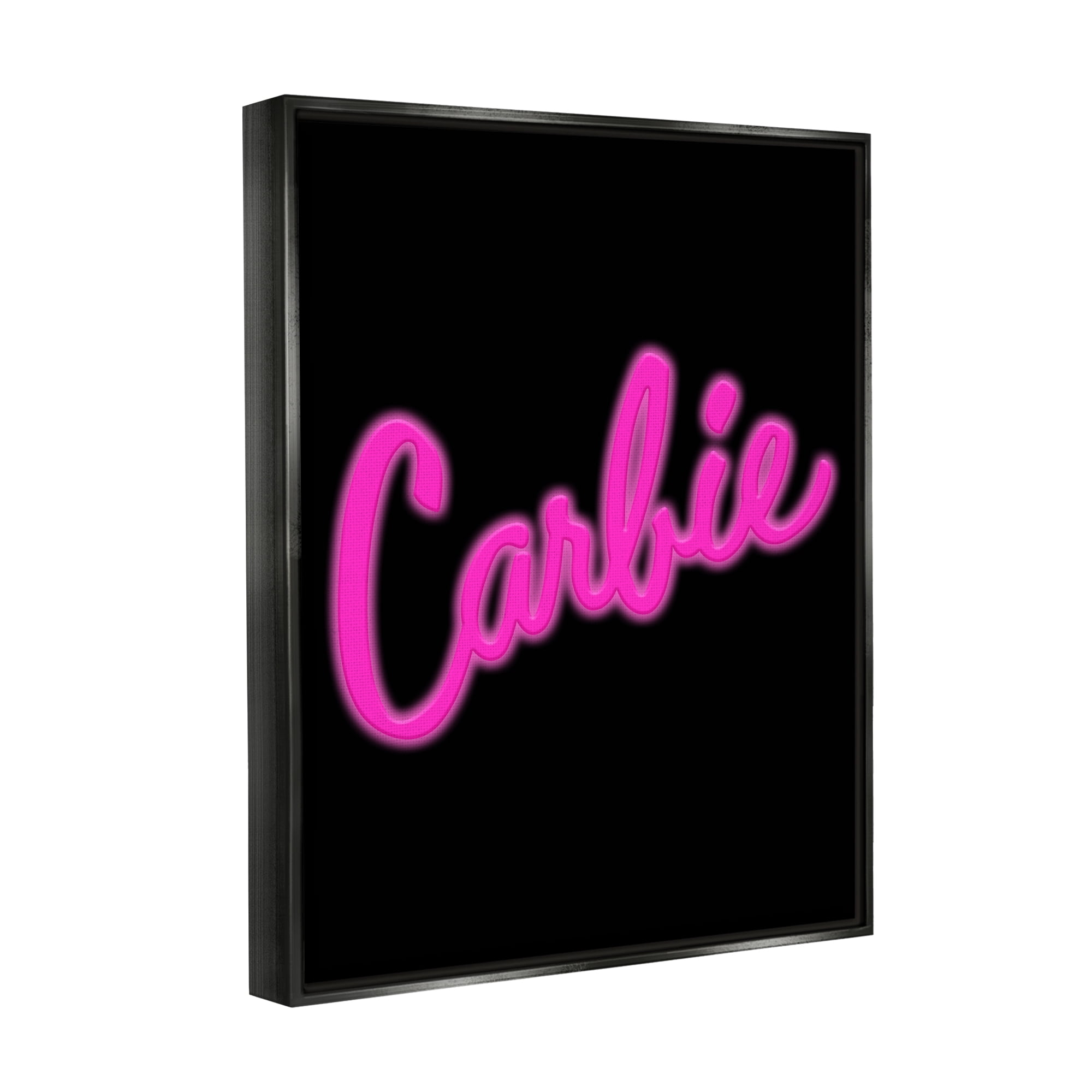 Stupell Industries Carbie Funny Food Phrase Inspirational Painting Black Floater Framed Canvas Art Print Wall Art, 17 x 21
