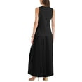 thumbnail image 3 of INSPIRE CHIC Conjunto de 2 Piezas para Mujeres, Top sin Mangas de Cuello en V para Verano y Falda Larga Plisada, Color Negro, 3 of 6