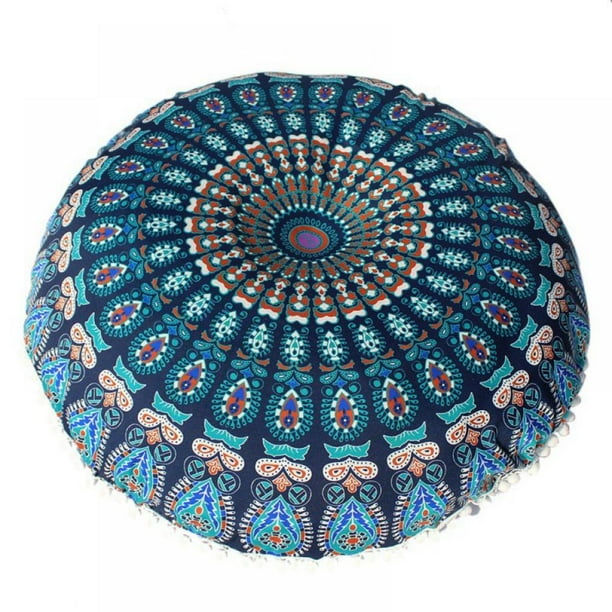 17 Inch Floor Pillows & Cushions Decorative Hippie Mandala Pouf Pillow
