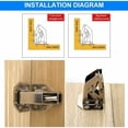 thumbnail image 4 of Bisagras de cierre, bisagra de puerta de armario de 90 grados, bisagra invisible para muebles para armario de cocina, puerta de armario de 77 mm, Starlight, 2 piezas, 4 of 5