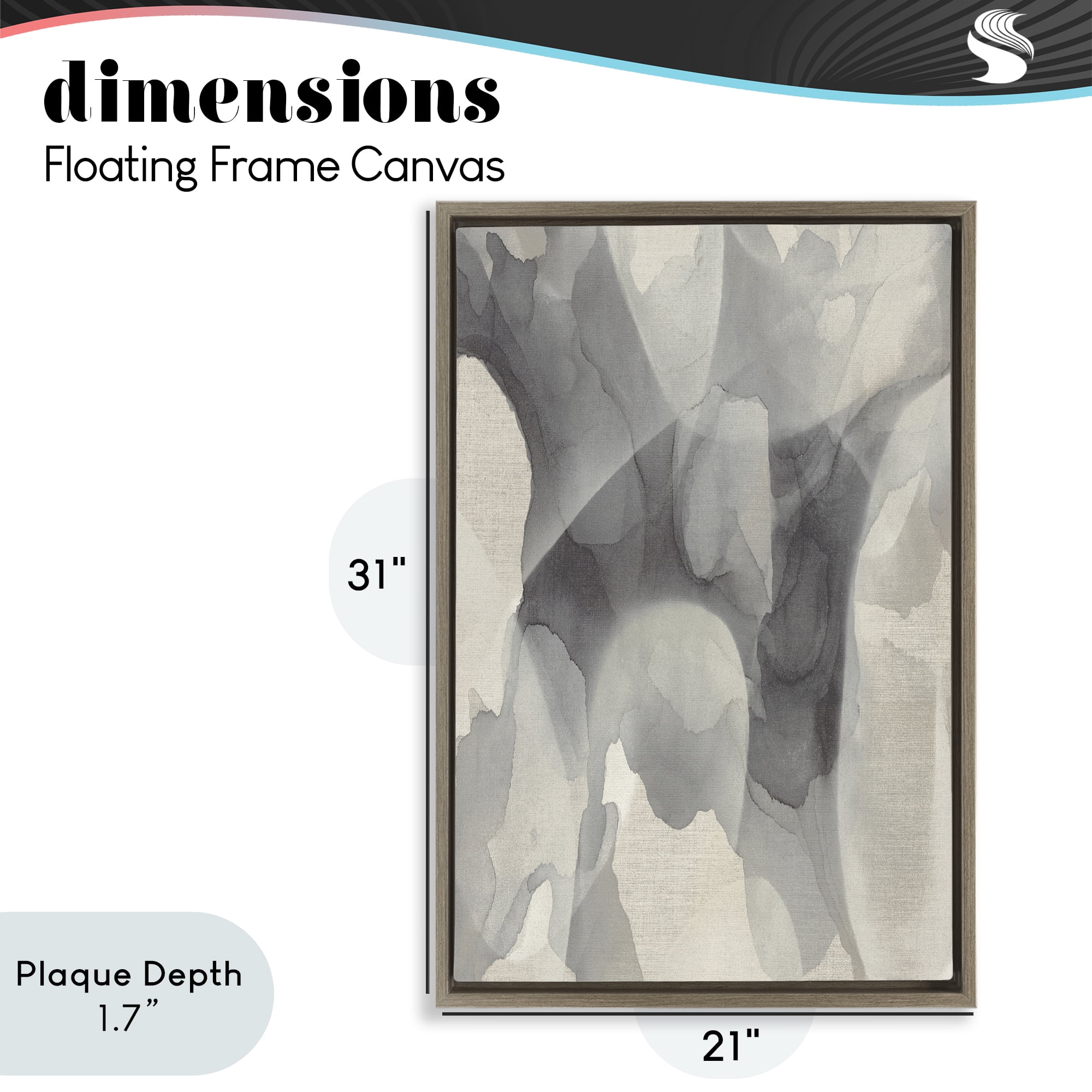 Stupell Industries Monochrome Watery Drips Brown Framed Floater Canvas Wall Art, design by Kippi Leonard