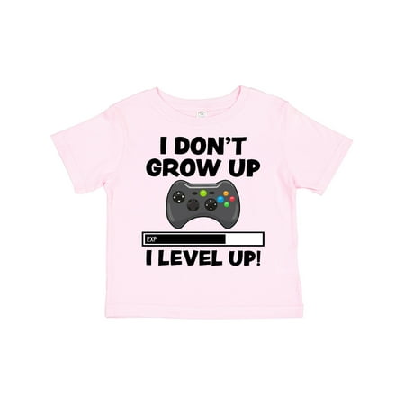 

Inktastic I Dont Grow Up I Level Up with Game Controller Black Gift Toddler Boy or Toddler Girl T-Shirt