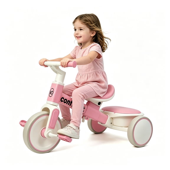 Wdmiya 3-in-1 Toddler Bike for 2 Years Old, Boys Girls Tricycles for Toddlers Kids, Adjustable Seat, Trikes for Balance Training Baby Bike Infant Trike, Christmas & Birthday Gift, Pink