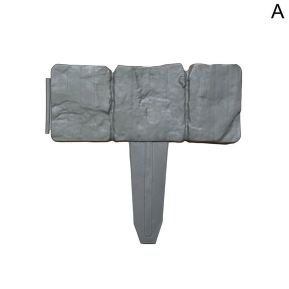 Plastic Garden Fence with Stone Effect Design for Flower Bed and Lawn Borders, Easy No-Dig Installation
