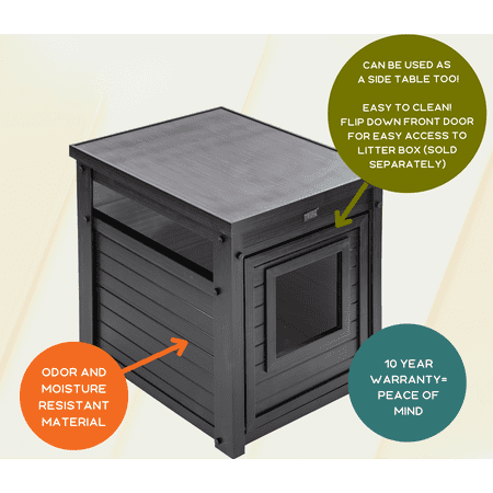 New Age Pet Ecoflex Litter Box Cover End Table, Espresso