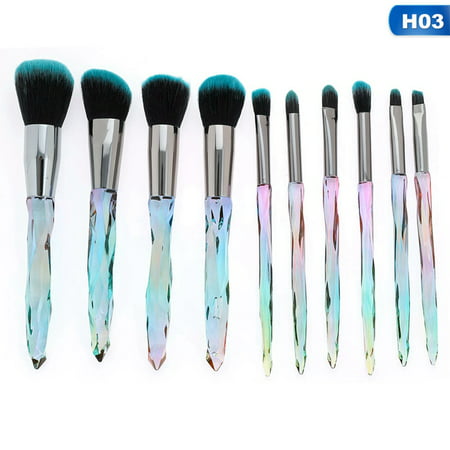KABOER 5 Pcs\/10 Pcs Makeup Brushes Crystal Handle Colorful Professional Diamond Cosmetic Brush Set For Concealer Face Powder Eye Shadow Highlight Brush