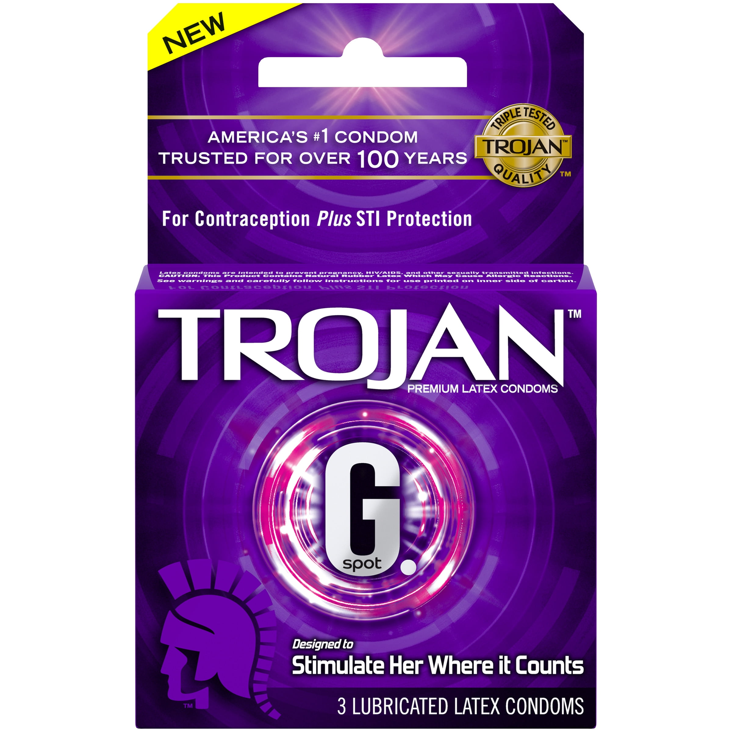 Trojan G. Spot Premium Lubricated Condoms - 3 count