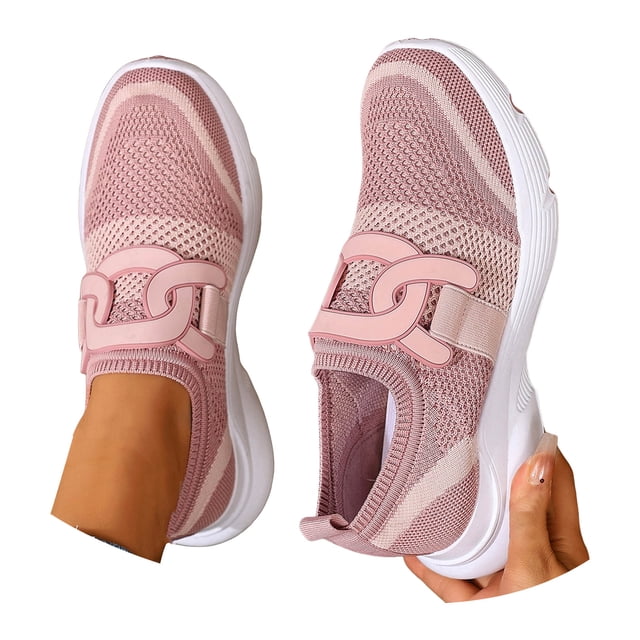 DXOUPM Chaussures de Marche pour Femmes Bout Rond à Enfiler Chaussures de Marche pour Dames Espadrilles Décontractées Légères