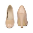 thumbnail image 2 of BLISSFUL STEP Round Toe Platform Stiletto Heel Mary Jane Pumps for Women Nude 6.5, 2 of 6