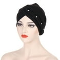 thumbnail image 2 of TRUBKH Silk Hair Wrap Headscarf Satin Headbands Scarf Headbands for Women Hair Turban Silk Headband Beanies Black One Size, 2 of 4