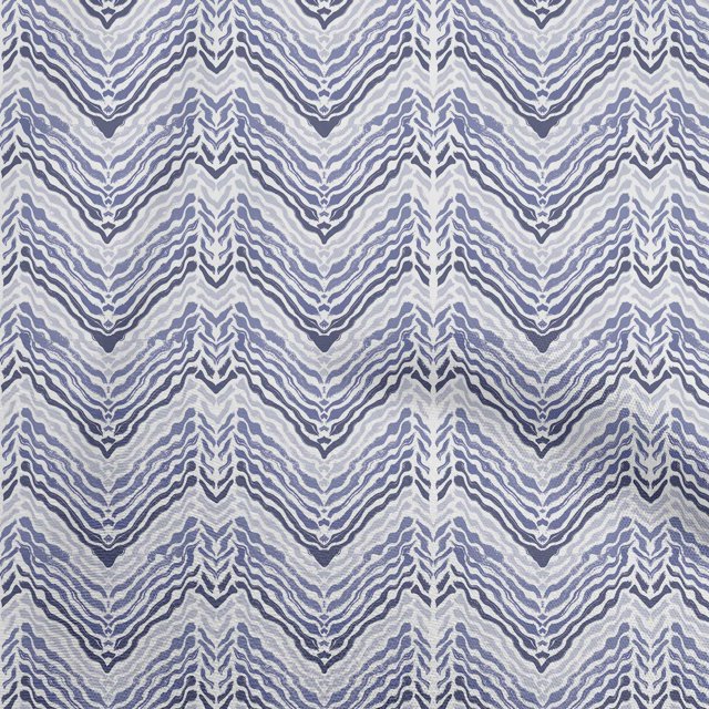 oneOone Rayon Medium Blue Fabric Chevron Fabric For Sewing Printed Craft Fabric By The Yard 56 Inch Wide
